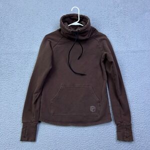 Born Primitive Cowl at the Full Moon Sweatshirt Womens S Brown Pullover Slim Fit